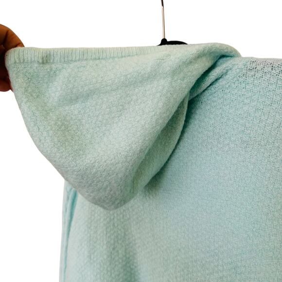 Court & Rowe Cable Knit Sweater Bennett Hooded Mint Plus Size 2X - Picture 5 of 9